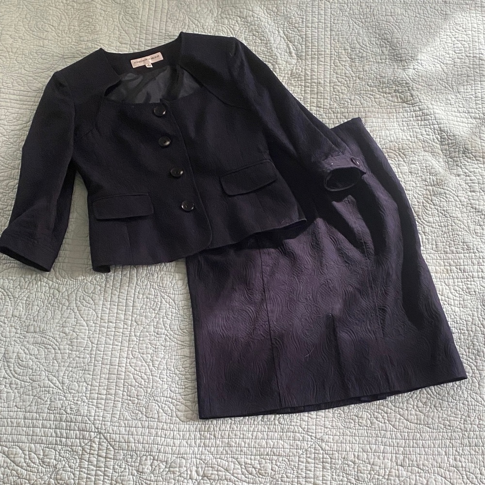 Jones New York Navy Blazer and Skirt Set